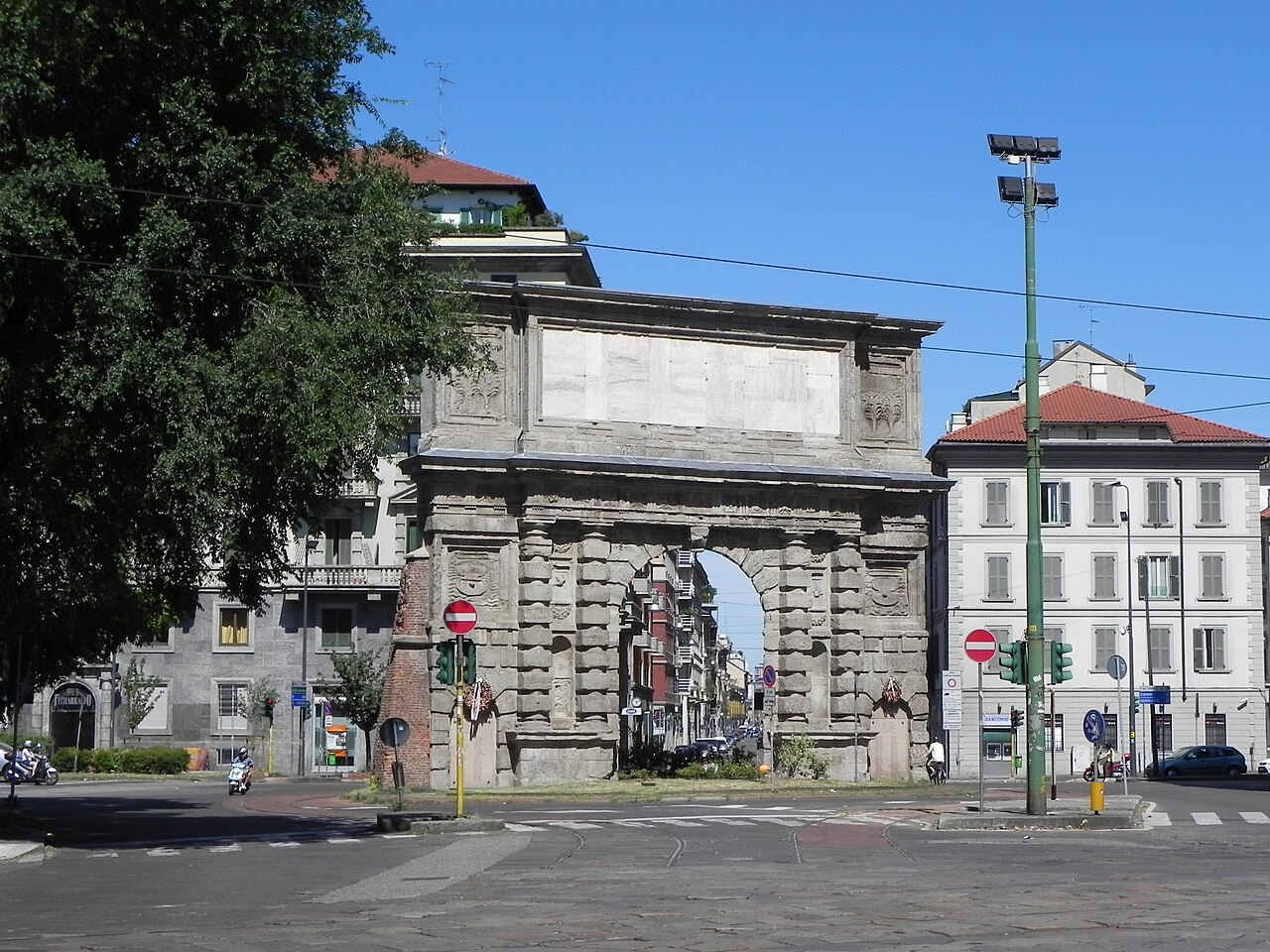 Historic Porta Romana gate in Milan