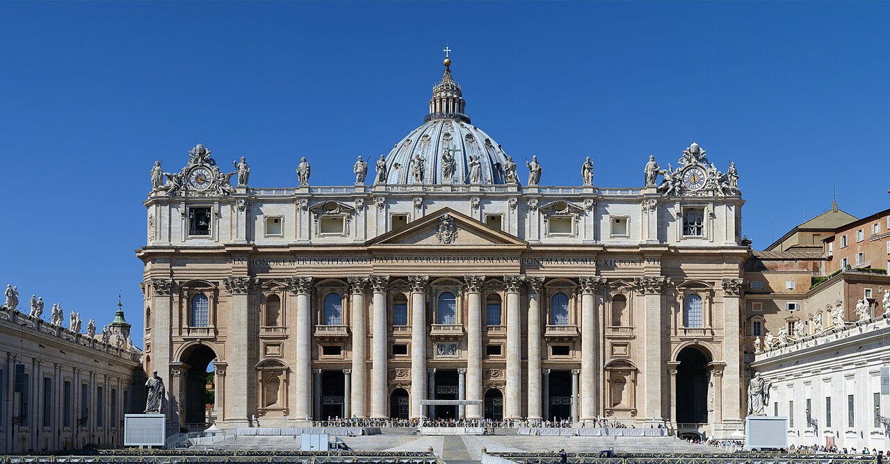 St. Peter's Basilica front facade and dome